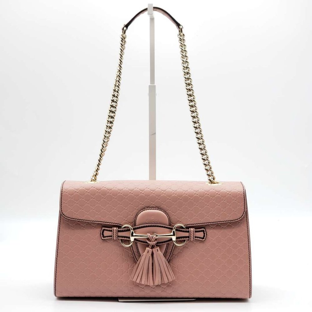 Authentic Gucci Emily Medium Leather Shoulder Bag - Picture 2 of 15